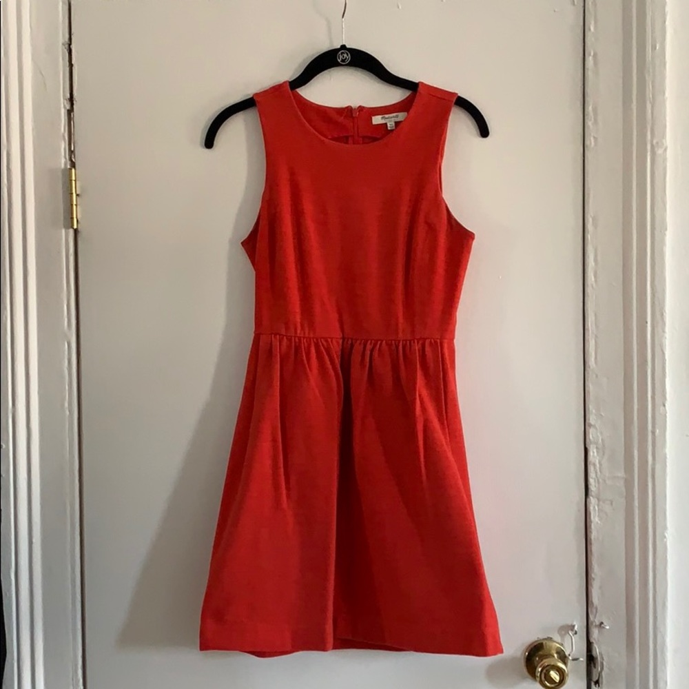 Madewell Red Stretch Cotton Dress